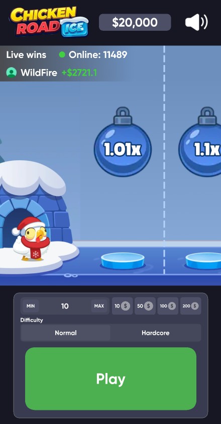 Chicken Road Ice playable preview